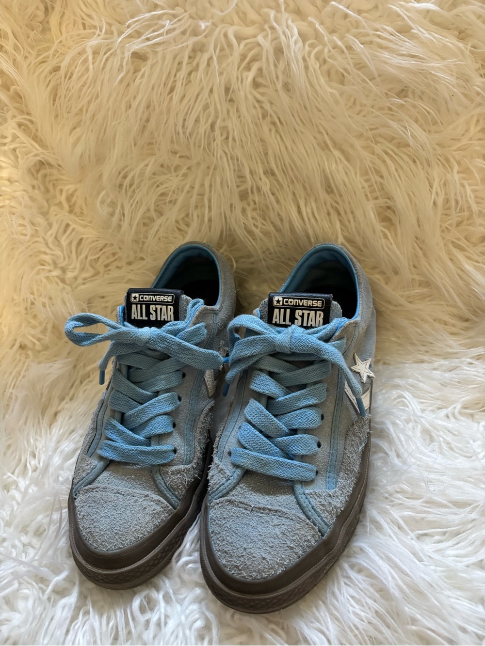 Converse All Star One Star Low Top Sneakers in Light Blue and Gray
